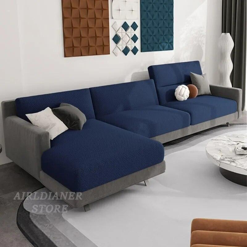 Jacquard Sofa Seat Covers Luxury Plain Sofa Cushion Cover Stretch Washable Sofa Cover Living Room Kids Spandex Home Decoration