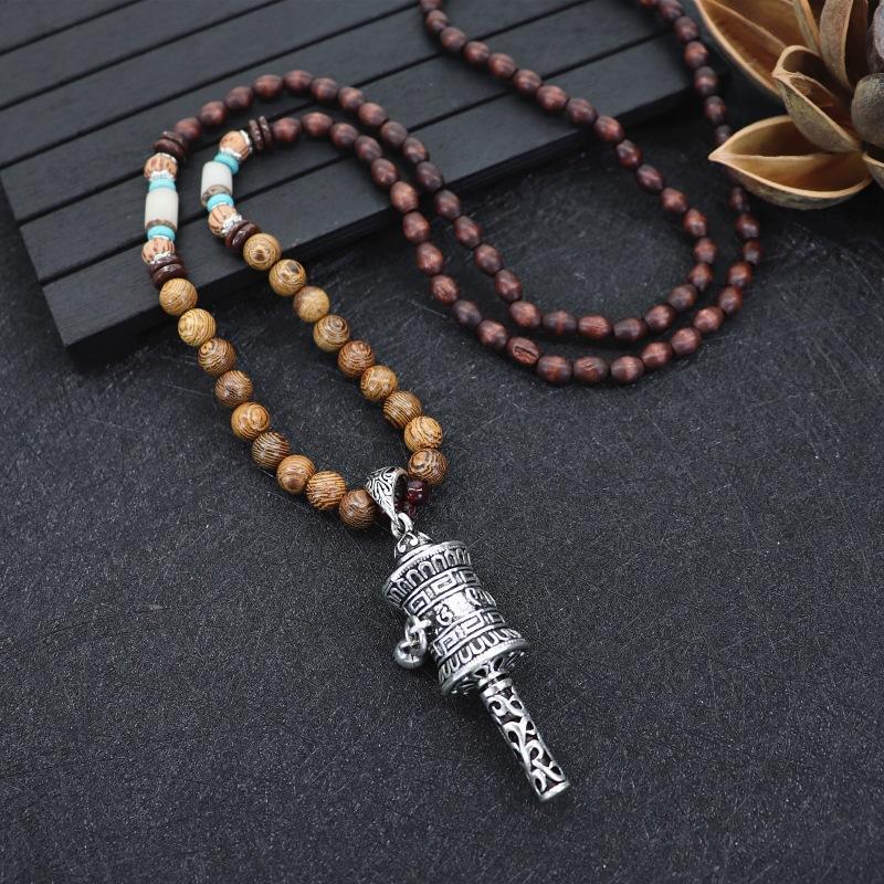 Nepalese style retro long necklace men's and women's simple Tibetan pendant literary and versatile sweater chain accessories