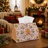 1pc Rustic Sweet Winter Tissue Box - Xmas Napkin Dispenser, Made of Durable Polyester, Decorated with Gingerbread Man Cocoa Mug Candy Cane, Suitable F