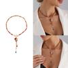 Christmas Themed OT Closure Necklace Feature Santa Charm Alloy Neck Jewelry Neckwear for Gifting and Daily Wear