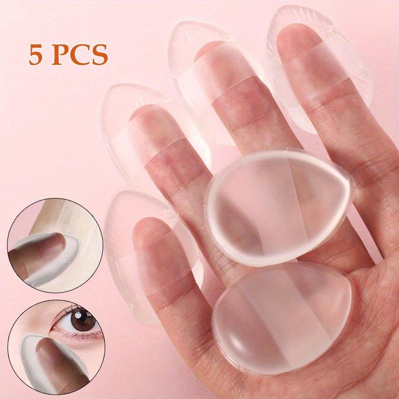 

5Pcs Mini silicone fingertip powder puff, fragrance free cosmetic brush, for foundation, concealer and powder