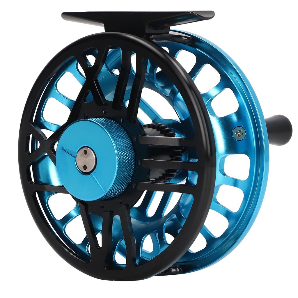 56 Fly Fishing Reel Aluminum Alloy Light Fishing Reel Waterproof with Release Button Fly Reel Blue
