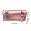 High Quality Pink Striped Pen Bag Cat Ear Design Large Capacity Stationery Pouch Zipper Closure Pencil Case Gift