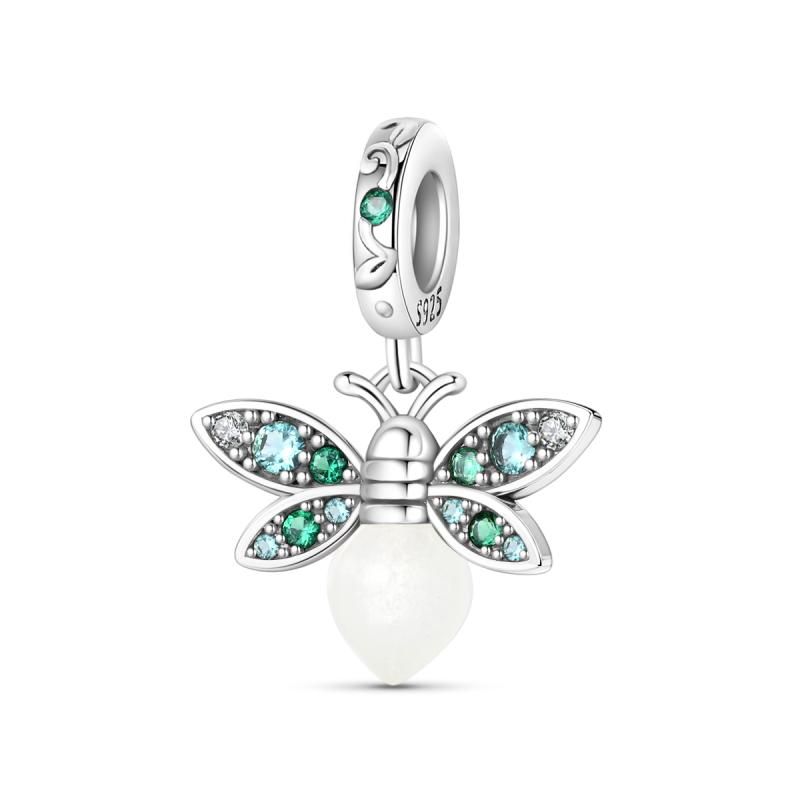 Pulseira Original Copper Fit com Pingente Joia Diy Clip Azul Contas Série Céu Estrelado Galáxia Pingente Lua Pendente