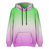 Herren Mode Color Block Hoodie Farbverlauf Langarm Tasche Lässig Kordelzug Kapuzenpullover Liebhaber Streetwear Pullover