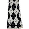PIECEMAKER ARGYLE MONO DAISY KNIT MUFFLER (black)