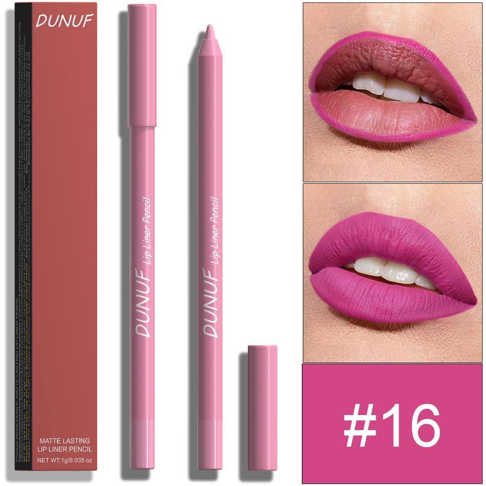 DUNUF 24-Color Waterproof Long-lasting Foam Lip Liner Set