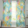 Yellow Pineapple Fruit Flower Tulle Curtains Living Room Bedroom Decoration Transparent Chiffon Voile Window Curtain Light Filtering For Polyester