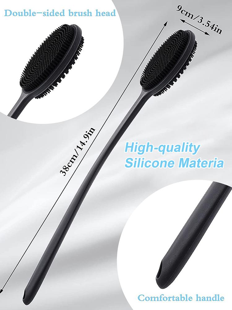 Weicher Körperwäscher, Duschpeeling, Badebürste mit langem Griff, Peeling, Hautmassagegerät, Reinigungsbürste, Badezimmerzubehör