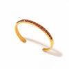 18K Gold Plated Titanium Steel Openable Bracelet with Color Zirconia and Diamonds - Stainless Steel Fashion for Women