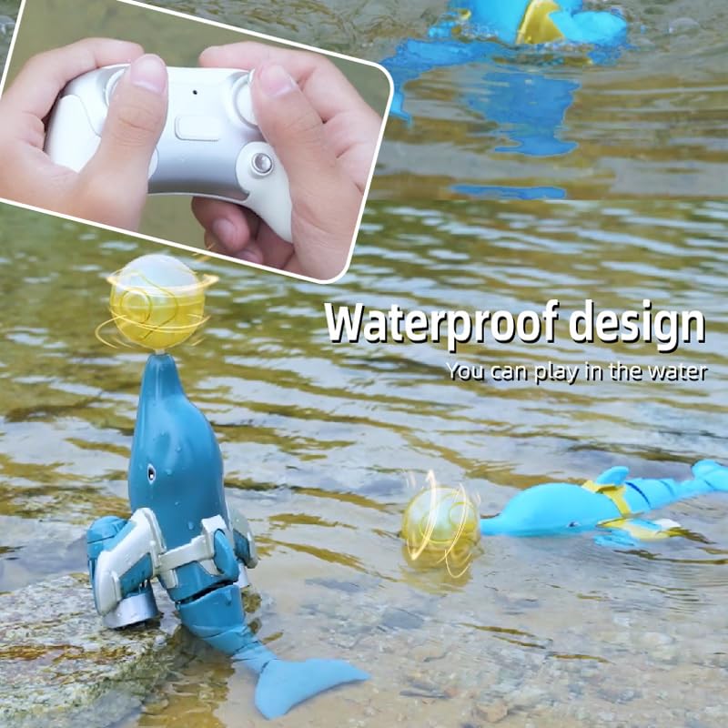 OBEST Remote Control Diving Dolphin Radio Controlled Dolphin Toy Wireless Control Submarine Speed Boat Radio Controlled Ship Boat High Speed Radio