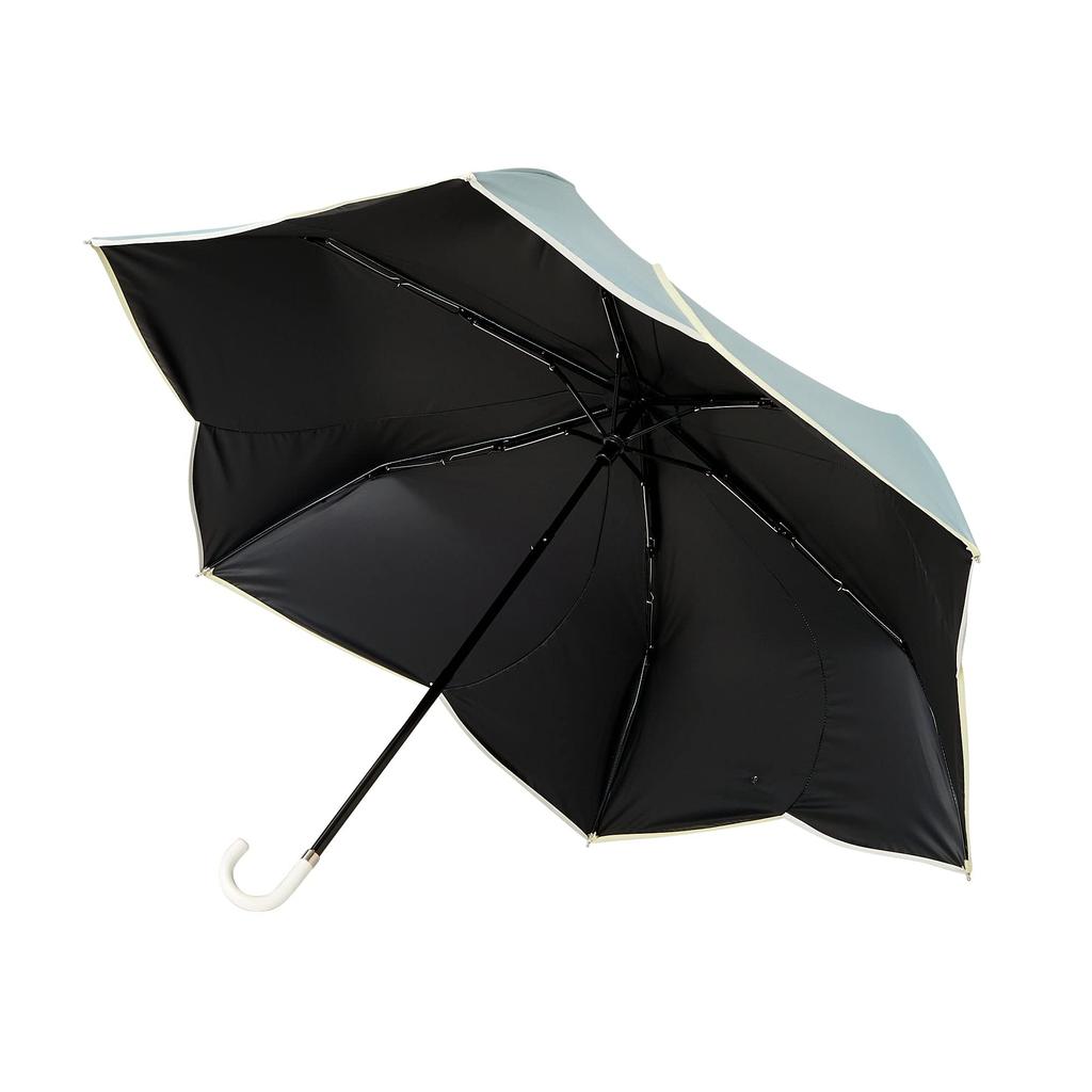 Francfranc Francfranc Bicolor Piping Folding Umbrella 47cm Green Both Sunny and Rainy (For Days)