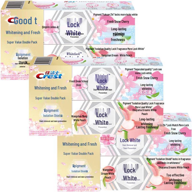 Crest Dual-Color Whitening Toothpaste (Snow Cherry & Peach) 3-Pack