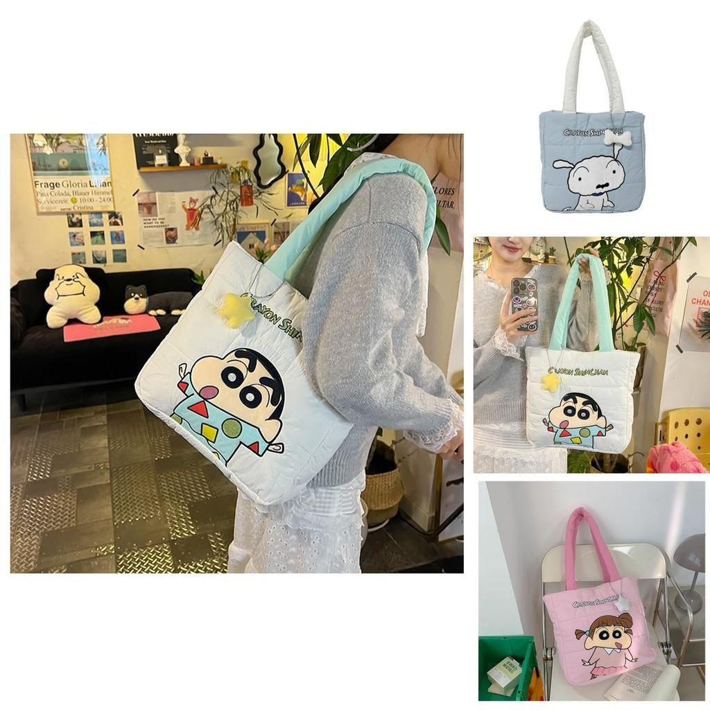 Crayon Shinchan Nylon Tote Bag With Letter Design For Daily Use