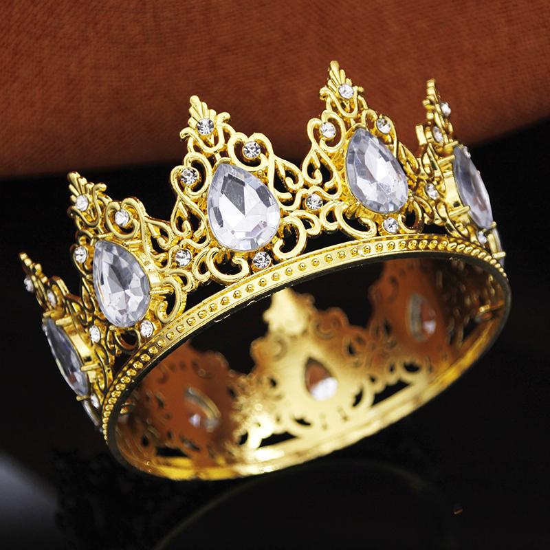 Luxury Water Drop Small Tiaras and Crowns for Girls Party Prom Cake Topper Crown Diadem Little Tiara Jewelry Flowers Ornaments