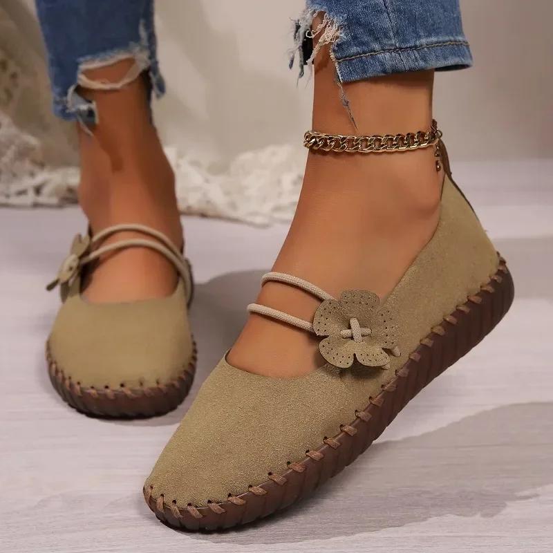 Fashion Female Shoes 2024 Plus Size Slip On Women's Flats Casual Daily Flats Women Round Toe Appliques Shallow Soft Bottom Shoes Women