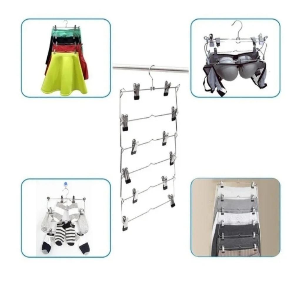 Multi-Functional Home Non-Slip Metal Pants Rack Creative Stainless Steel Seamless Hanger Simple Storage Skirt Rack