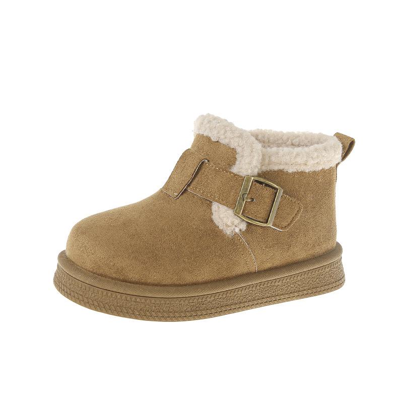 Kids Fleece Lined Snow Boots Winter Warm Plush Short Boots for Girls Non Slip size 27 хаки