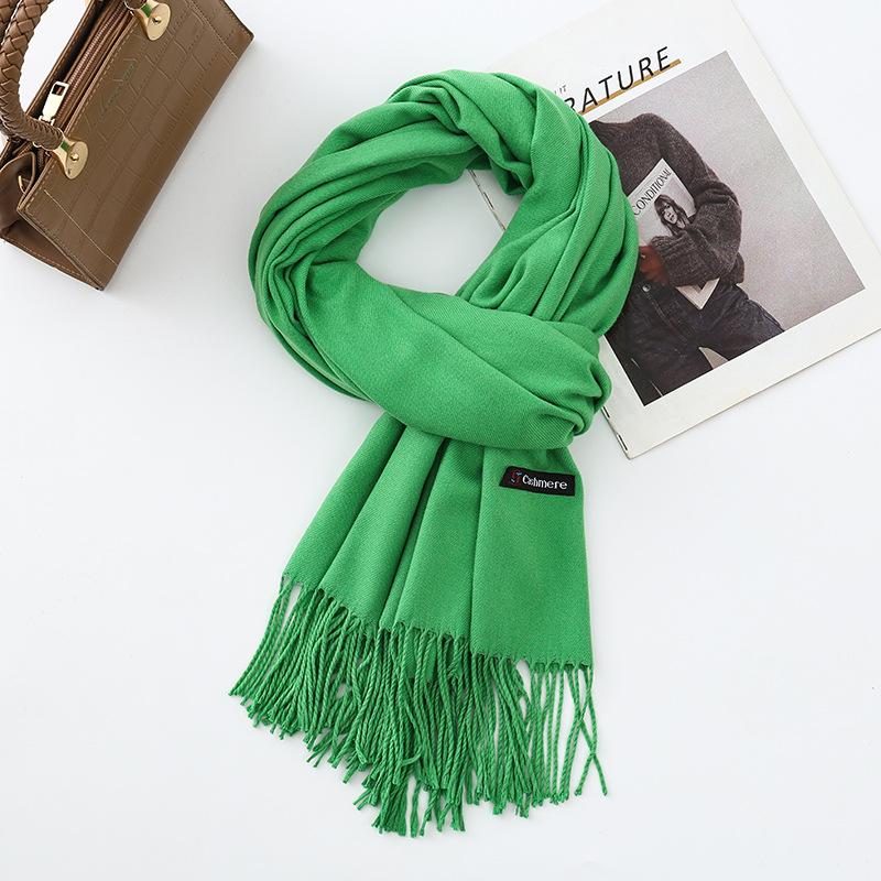 Cotton Solid Color Scarf for Women Winter Warm Wool Cashmere Scarf Autumn and Winter Women's Shawl Scarf Korean Style Atmosphere