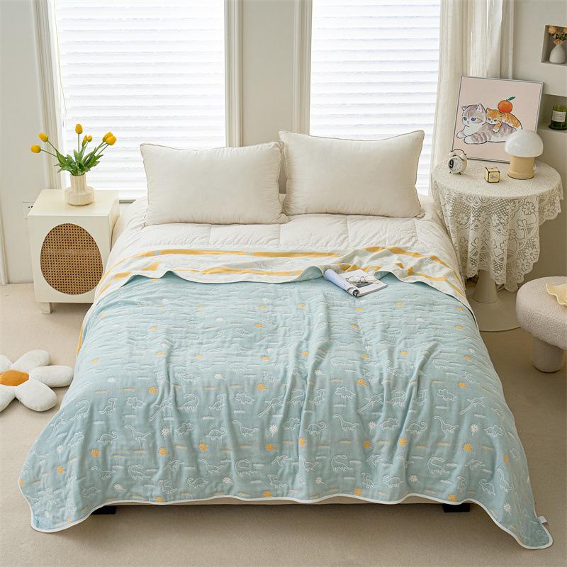 Six-layer Cotton Gauze Towel Quilt Single Double Throw Blanket Couch Autumn Winter Cover Quilt Kindergarten Kids Napping Small Cover Blanket