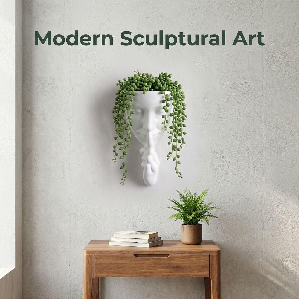 Bohemian Style Decorative Vases Silent Human Face Artistic Face Planter Hanging Planter  Bedroom