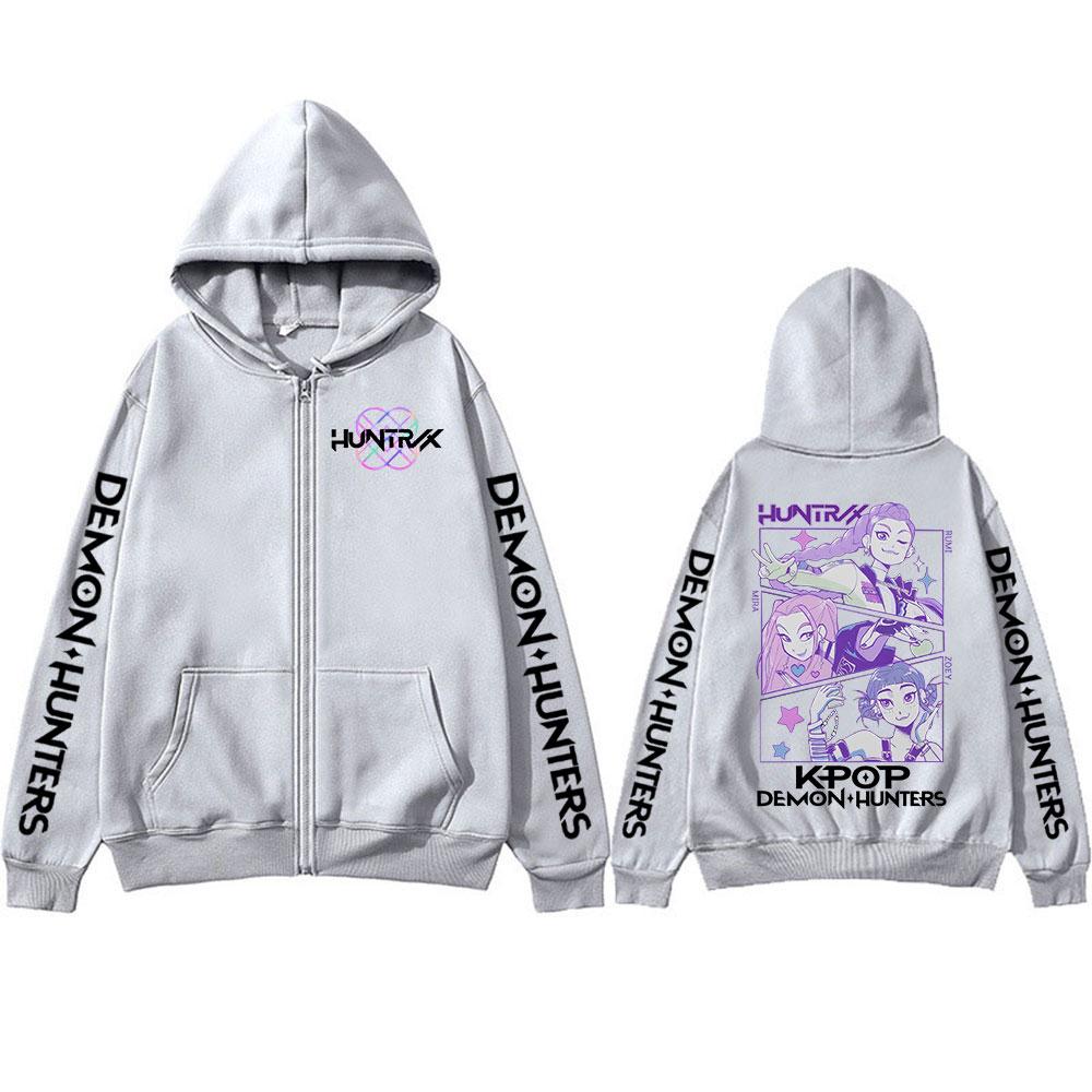 Movie KPop Demon Hunters Zipper Hoodies Rumi Mira Zoey Fashion Hip Hop Zip Up Sweatshirts Men's Women Clothing Pullovers Jackets