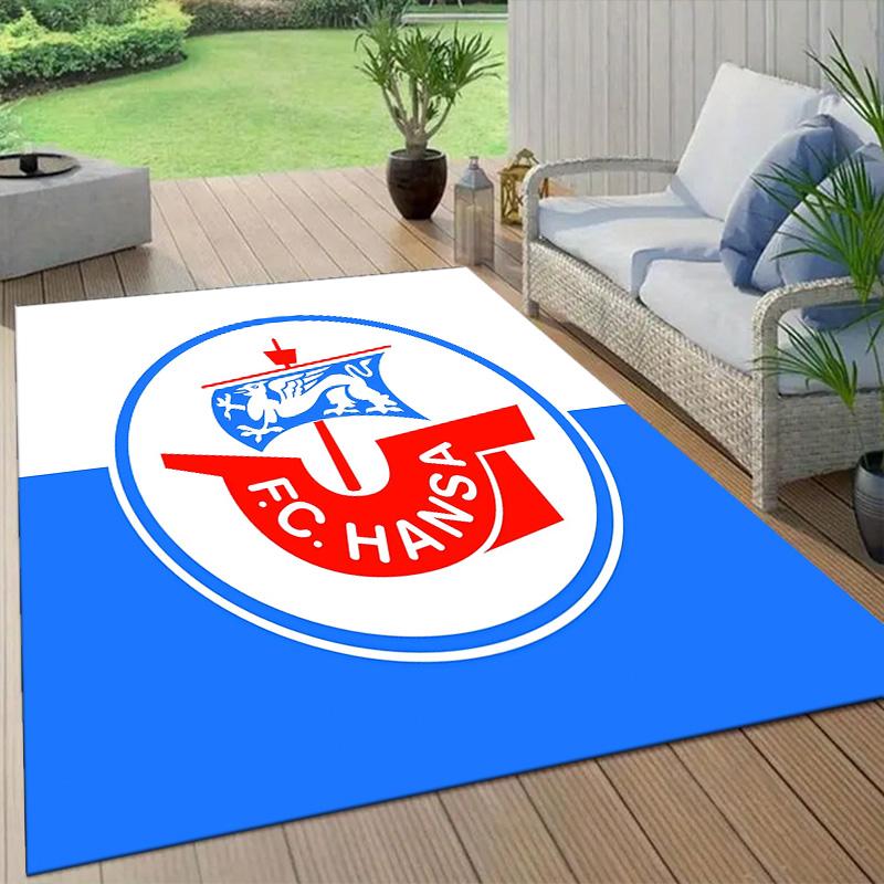 FC Hansa Rostock Flannel Pattern Square Carpet,Area Rug,Carpet Rug for Living Room Bedroom Sofa Playroom Decor,Non-slip Floor Mat