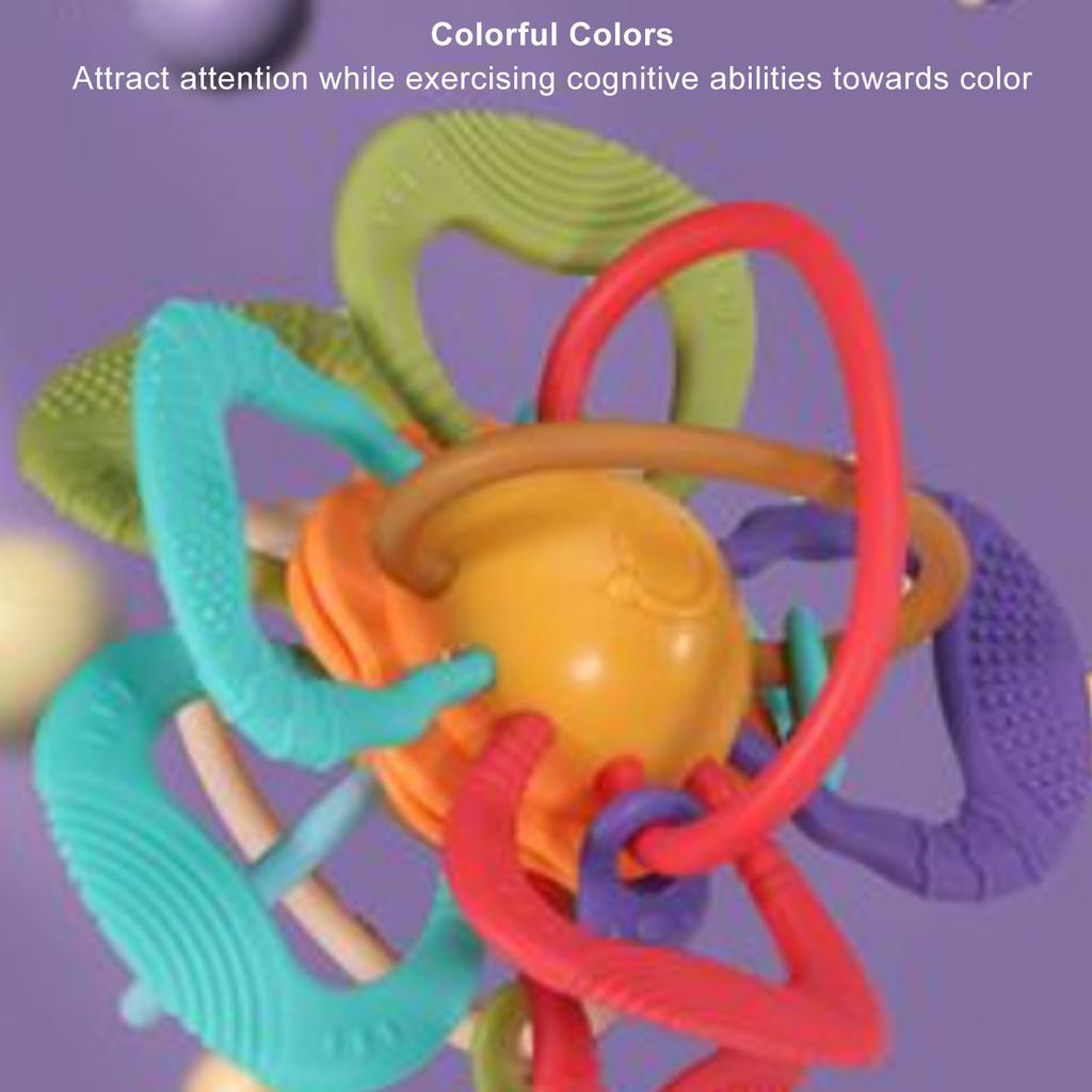 Manhattan Ball Plastic Cement Baby Teether Teethers Light Weight Baby Sensory Toys Ball for Children Infant