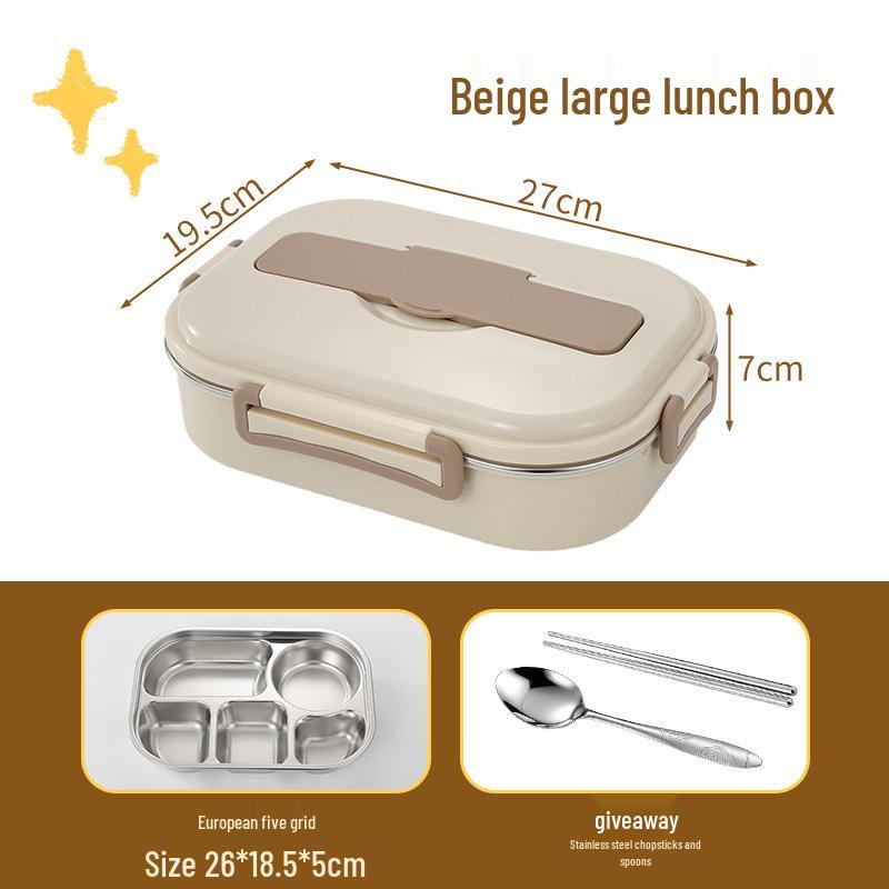 Microwave Safe 304 Stainless Steel Bento Box with Sealed Compartments for Freshness