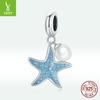 Dripping Blue Starfish Pearl Pendant, Summer Fresh Diy Jewelry Accessories Scc1807