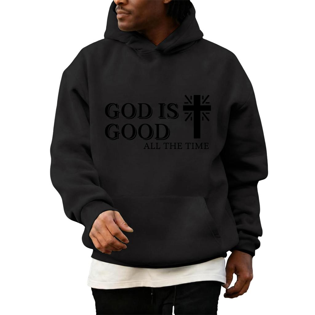 Sweatshirts For Men Christ Cross Pullover Hoodie Inspirational Graphic Long Sleeve Sweatshirt