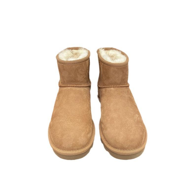 Henan Sangpo snow boots men's and women's winter classic fur integrated short tube couple's warm snow cotton shoes