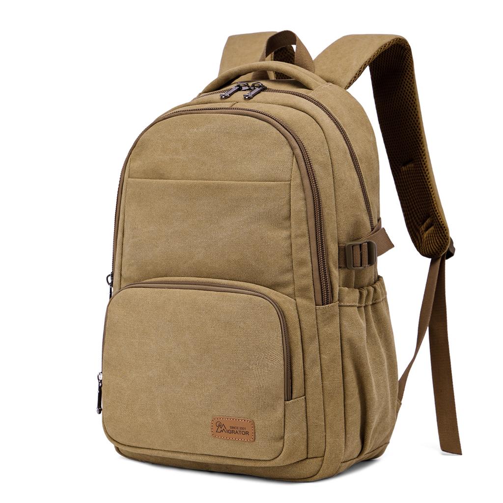 Men'S Casual Backpack Wear-Resistant Large Capacity Canvas Backpack Vintage Travel Student School Bag Commuter Computer Backpack