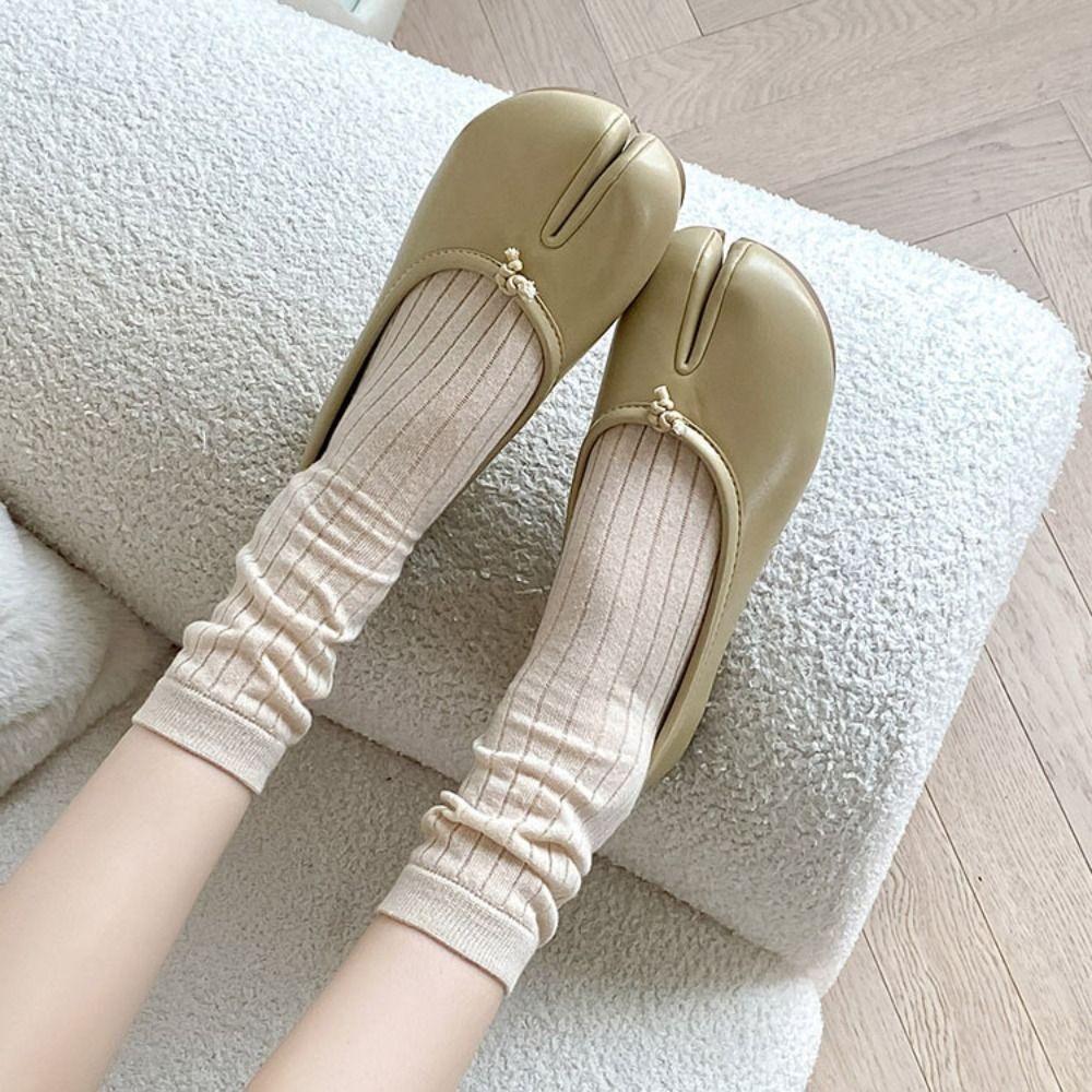 2Pairs Lolita JK Two Toed Cotton Socks Anti Slip Short Tube Socks Toe Separator Socks  School