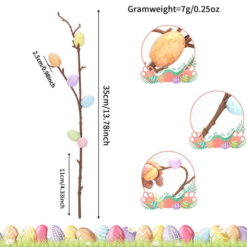 

3Pcs 2.5/3cm Artificial Berry Flower Simulated Easter Eggs Bouquet Plant Home Decoration Vase Photography Props DIY Easter Decor 1Pcs