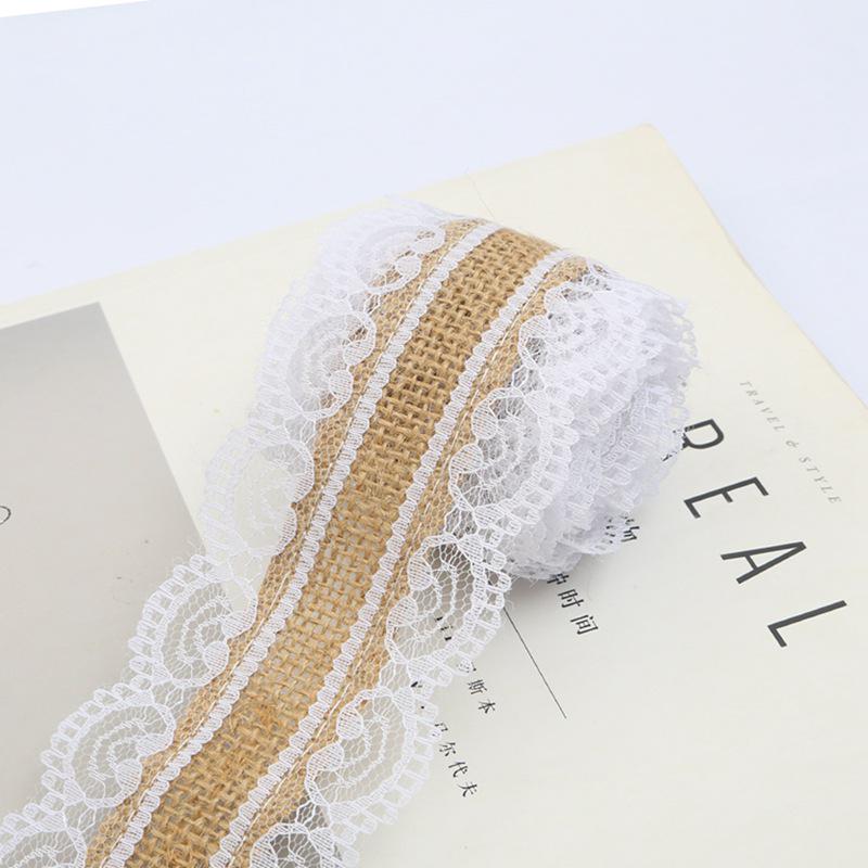 Colored Lace Burlap Roll for DIY Crafts, Handmade Packaging, and Vase Decoration.