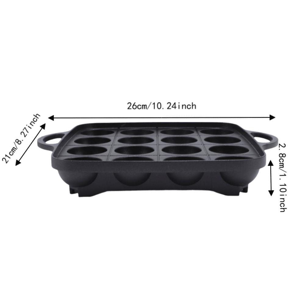 Black Takoyaki Grill Pan Nonstick 16-Hole Cooking Pan Takoyaki Pan  Homemade Japanese Snacks