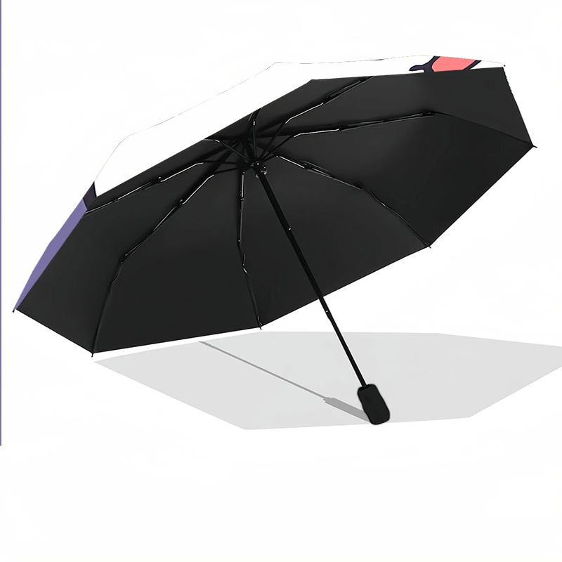 8‑Rib Automatic Umbrella, Bubu Brownie Design Foldable Umbrella for Sun Rain Protection Travel