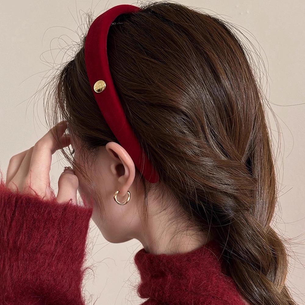 2023 Red Velvet Headband: Elegant Women’s Autumn/Winter Hair Accessory