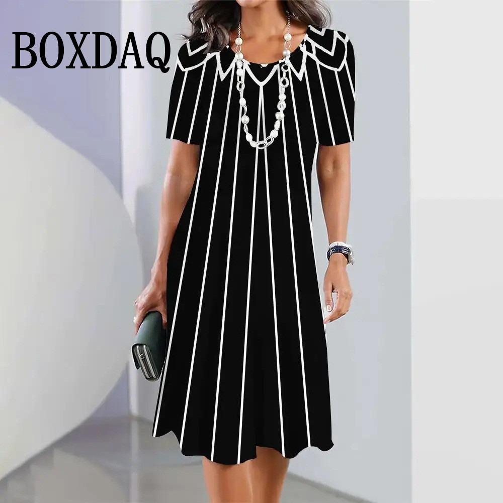 Plus Size Women Dresses Summer Fashion Gradient Printed Dress Casual Street Short Sleeve O-Neck Loose A-Line Dress Big Sizes