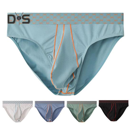 Slip Triangle Homme Respirant – Taille Basse, Poche En U, Noir Et Blanc Rayé, Matières Stretch