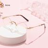 Photosensitive Color-changing Frameless Edge-cut Glasses Trendy Large Frame Anti-blue Light Myopia Glasses gafas de lectura
