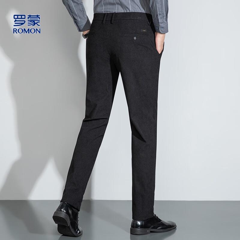 Luomeng Men's Corduroy Casual Straight-Leg Trousers