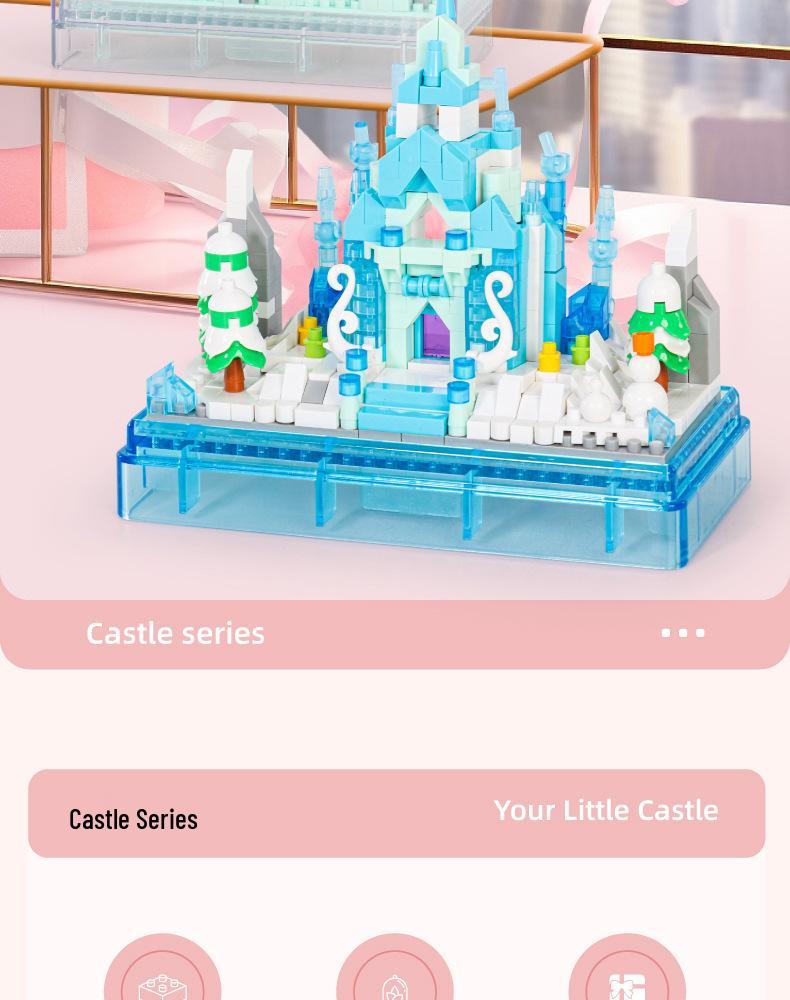 WanZhi Children's Castle Model: Micro-Particle Building Blocks Puzzle Toy for Girls