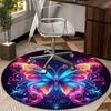 Schmetterlingsgarten Fantasy runder Teppich Stuhlpolster Runder Eingangsteppich, Weiche runde Teppiche für Wohnzimmer, Schlafzimmer, Kreis Teppich Dekor Geschenke