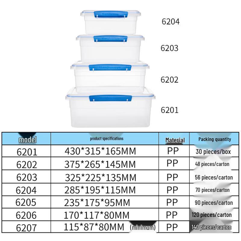 Wuhe Commercial PP Refrigerator Food Storage Boxes, 10-Pack
