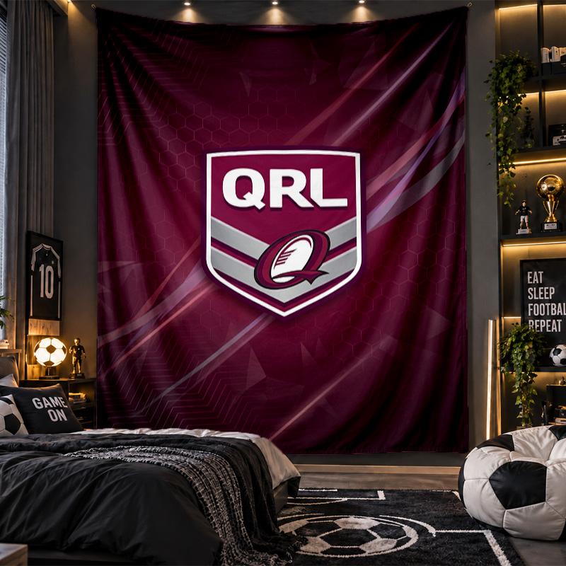 Tapiserie de agățat pe perete Pânză cu imprimeu Queensland Maroons pentru Sufragerie Dormitor Decor Acasă