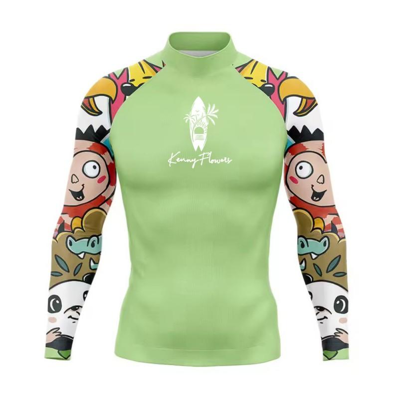 UPF50 Herren Langarm Rash Guard Schnelltrocknend Surferanzug UV-Schutz Schnorcheln Schwimmen