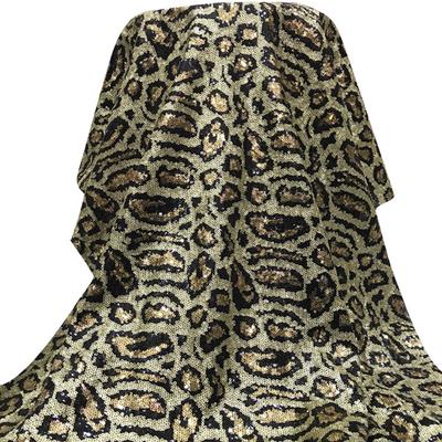 1 jardas 3D siuvinėtas blizgučiais didelis leopardų rašto tinklinis audinys Siuvinėjimas 3MM karoliukais Nėriniai Blizgučių audiniai drabužių siuvimui