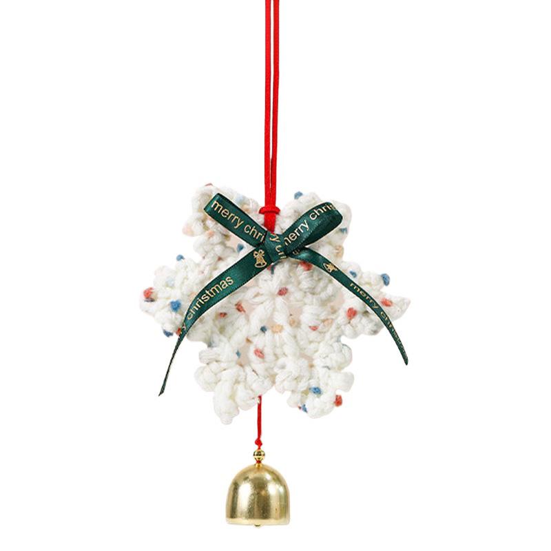 

1PC Door Handle Pendant Handmade Christmas Tree Cute & Creative with Jingle Bell Door Hanging Crochet Knitted Finished